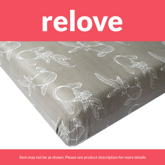 relove Nest Bamboo Muslin Crib Sheet (70% Rayon made from Bamboo, 30% Cotton) - Fancy Fish Beige (Brand New. Unopened)