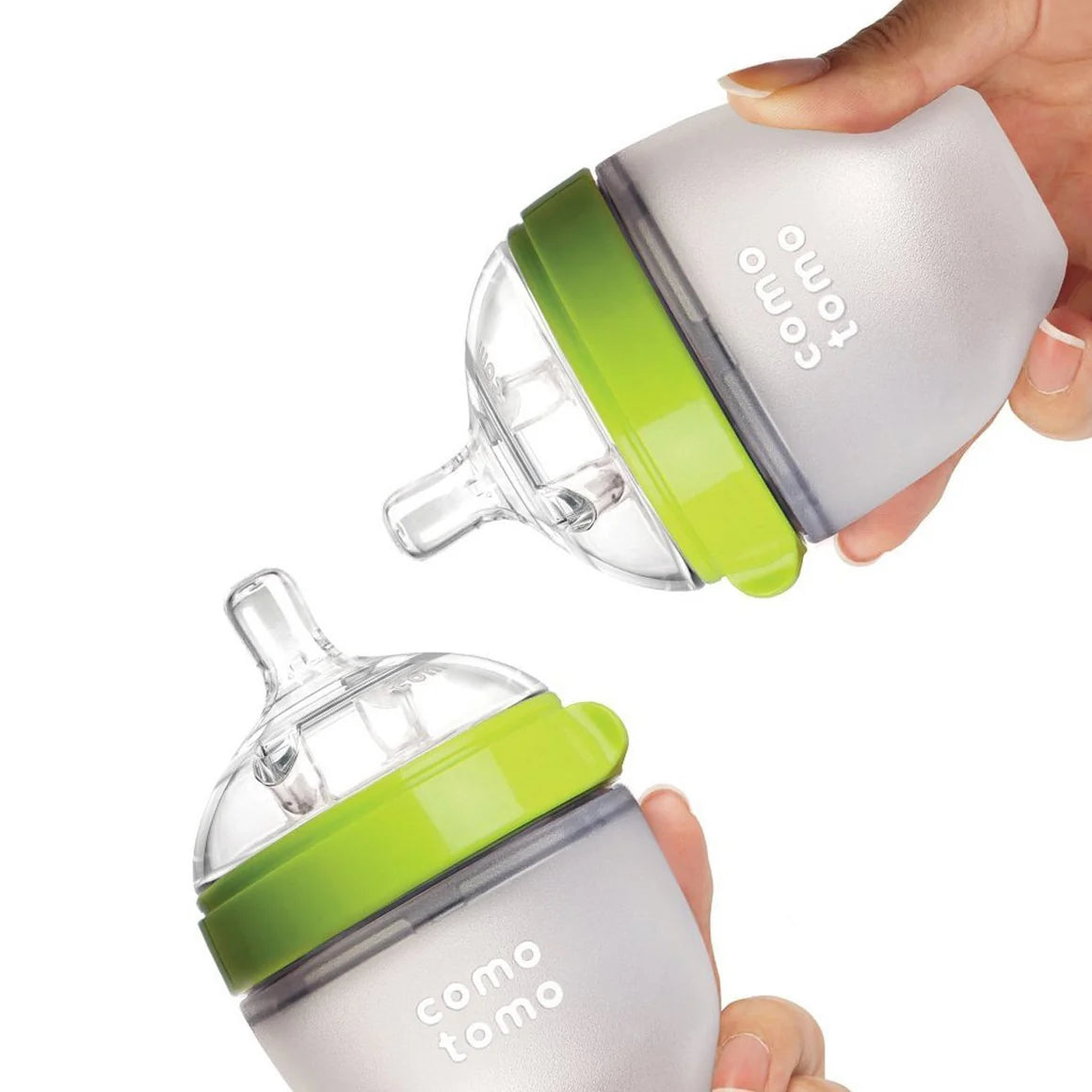 Comotomo Natural Feel Silicone Newborn Baby Bottle Pack Green - 150ml Slow Flow Hip Mommies