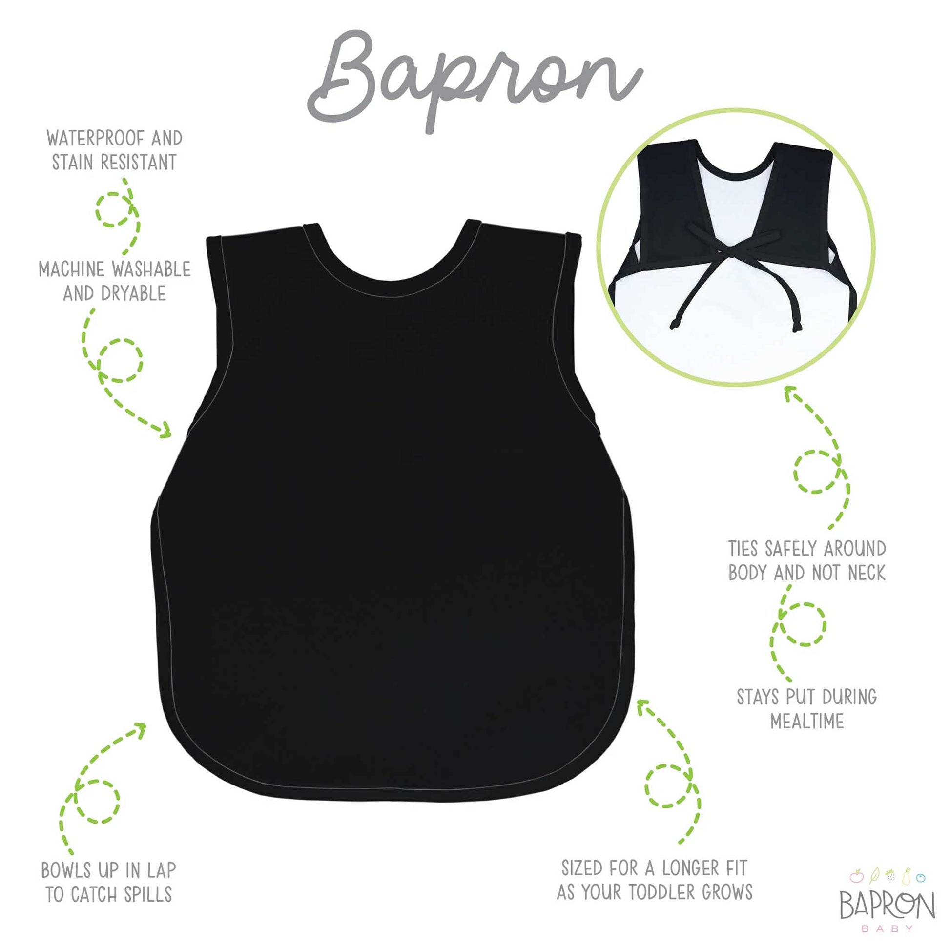 BapronBaby Toddler Bib (6m-3T): Minimalist Solid Colours | Canada Bibs Hip Mommies
