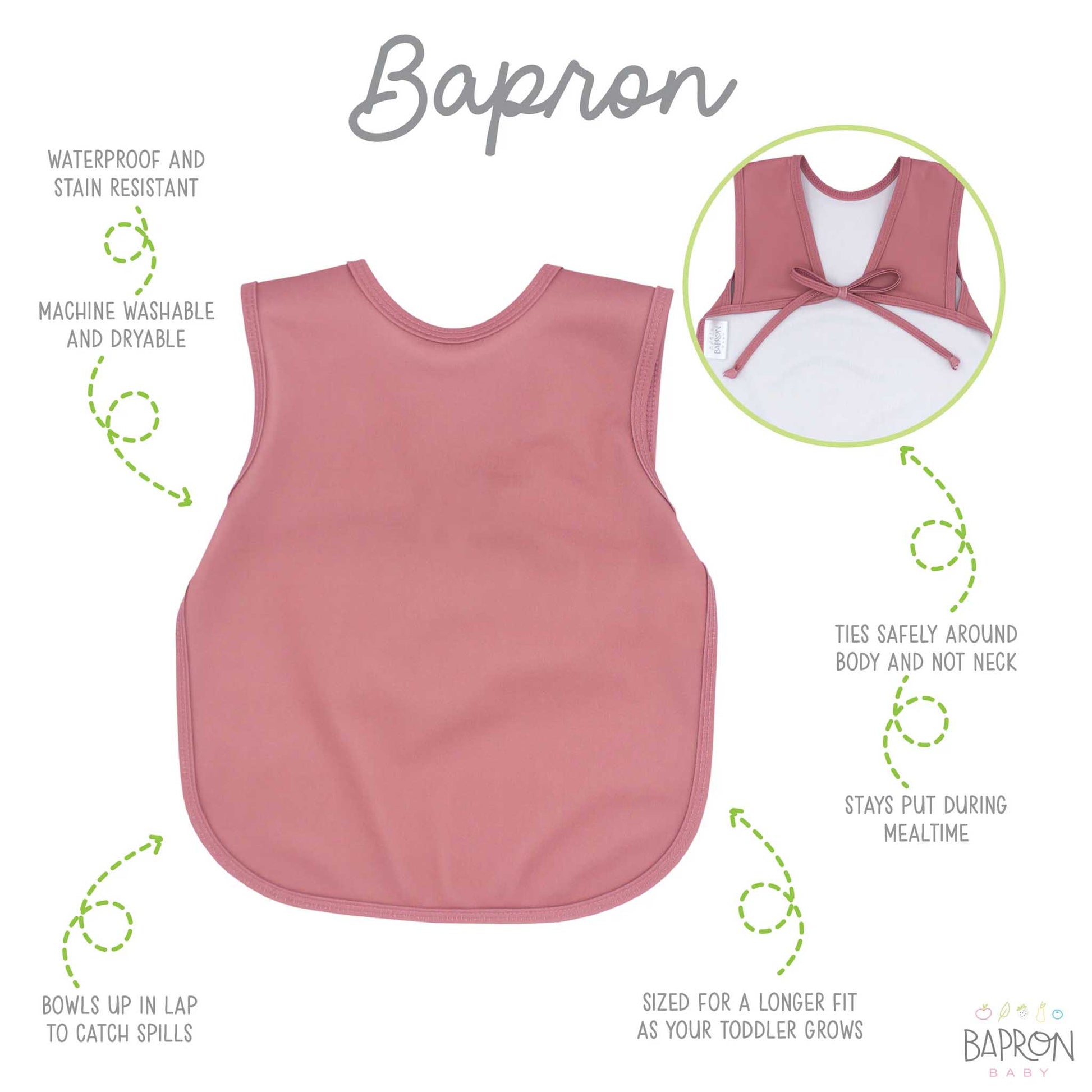 BapronBaby Toddler Bib (6m-3T): Minimalist Solid Colours | Canada Bibs Hip Mommies