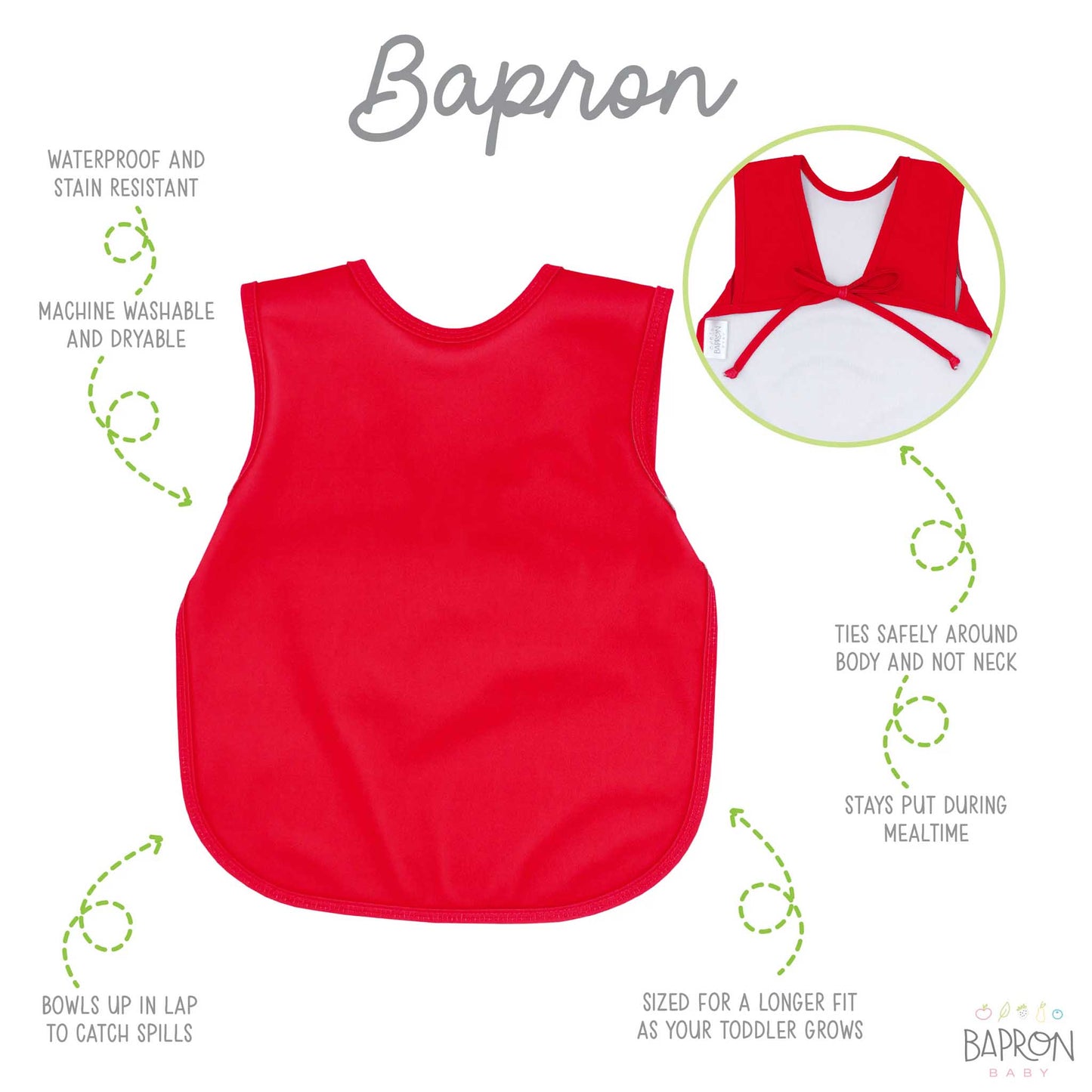 BapronBaby Toddler Bib (6m-3T): Minimalist Solid Colours | Canada Bibs Hip Mommies