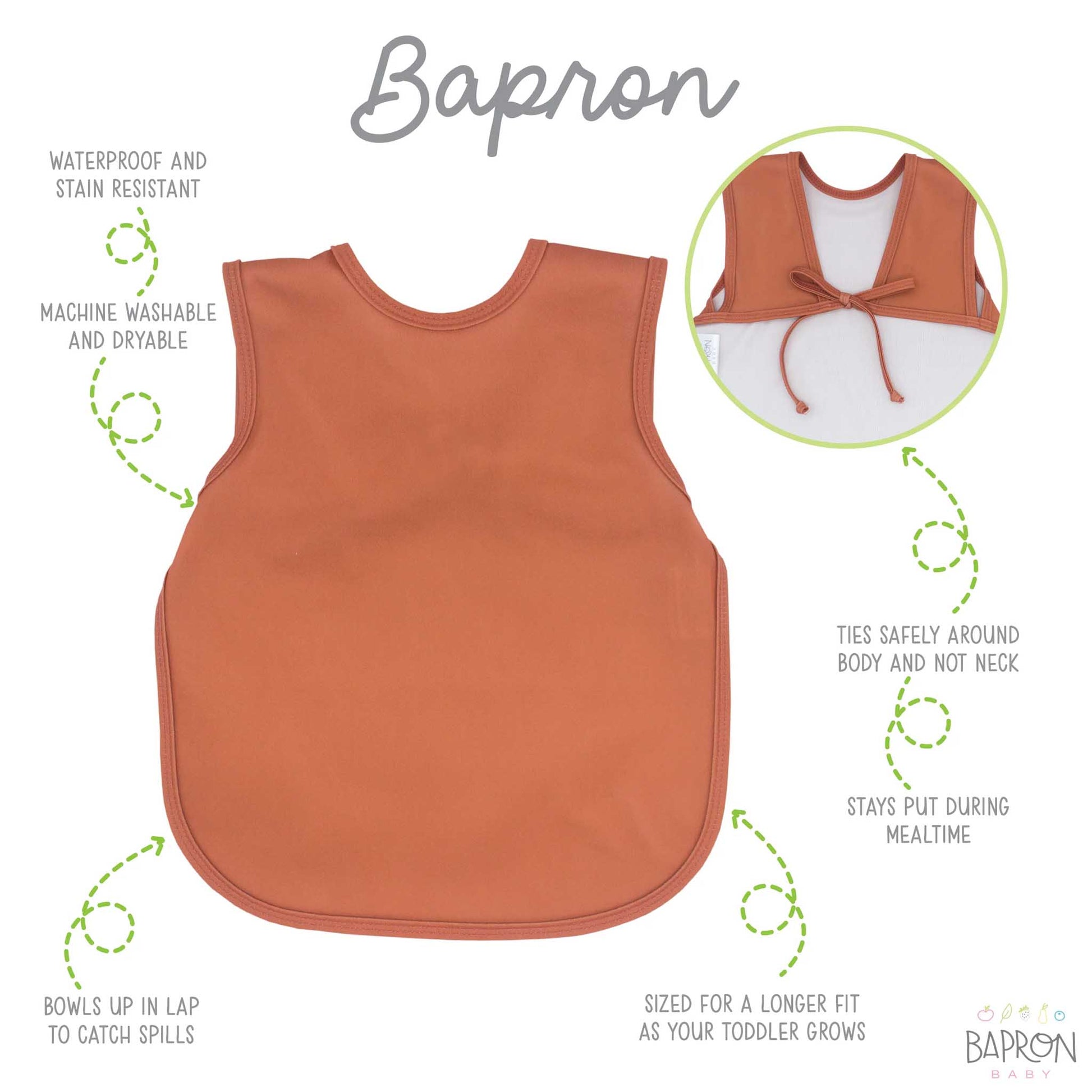 BapronBaby Toddler Bib (6m-3T): Minimalist Solid Colours | Canada Bibs Hip Mommies