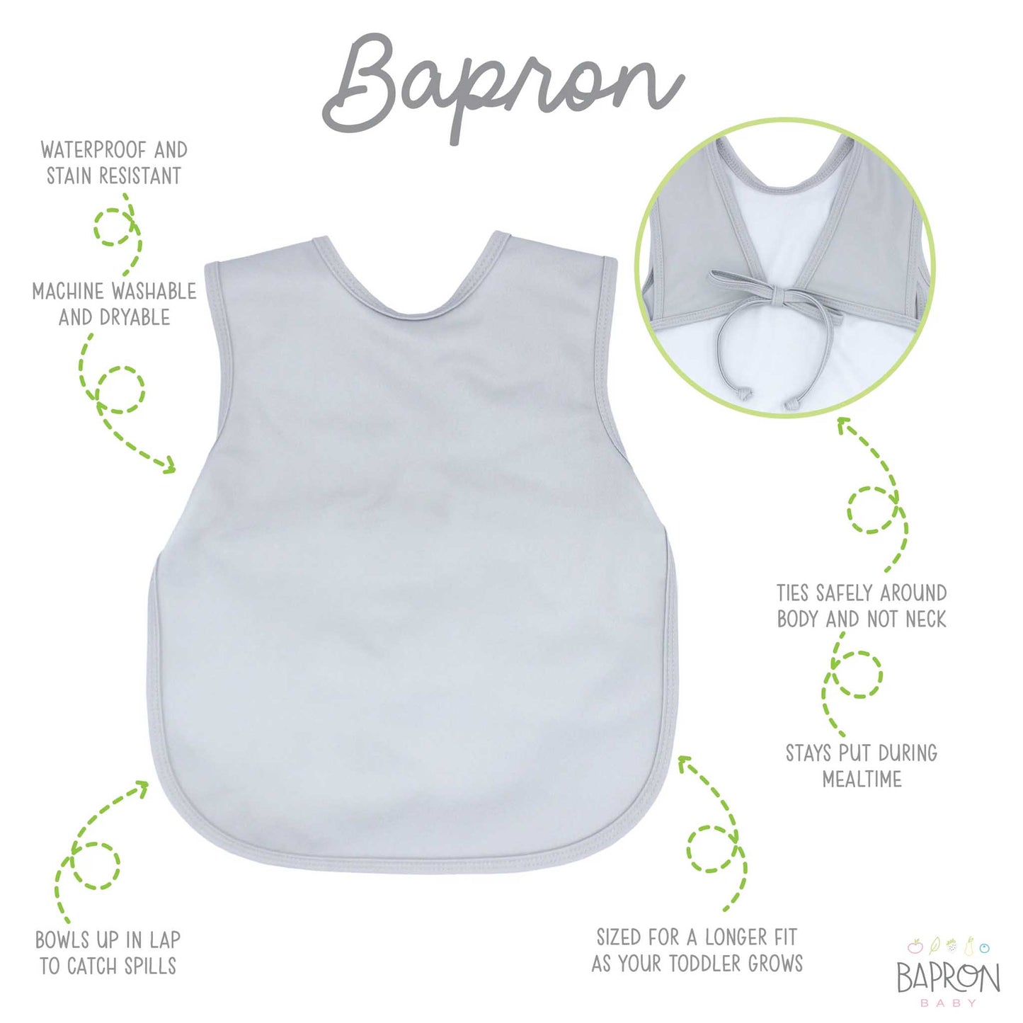 BapronBaby Toddler Bib (6m-3T): Minimalist Solid Colours | Canada Bibs Hip Mommies