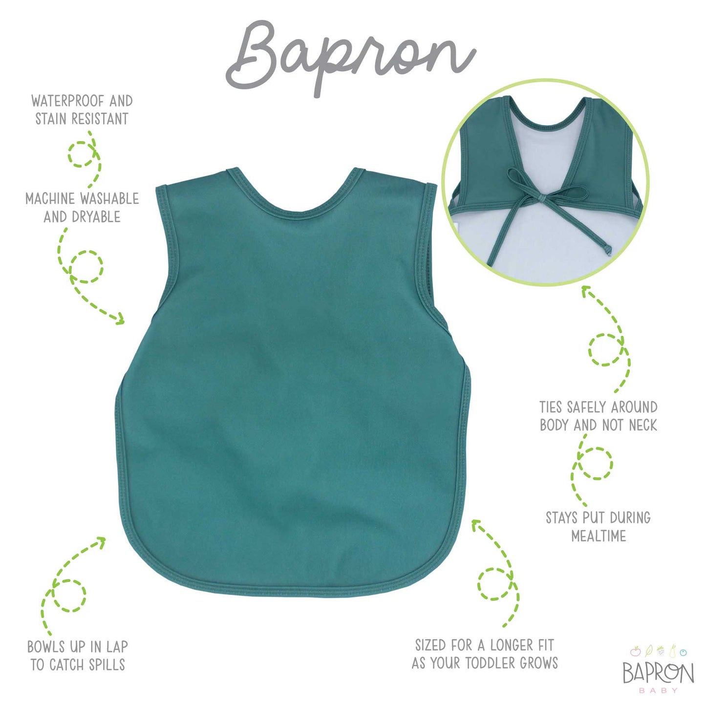 BapronBaby Toddler Bib (6m-3T): Minimalist Solid Colours | Canada Bibs Hip Mommies
