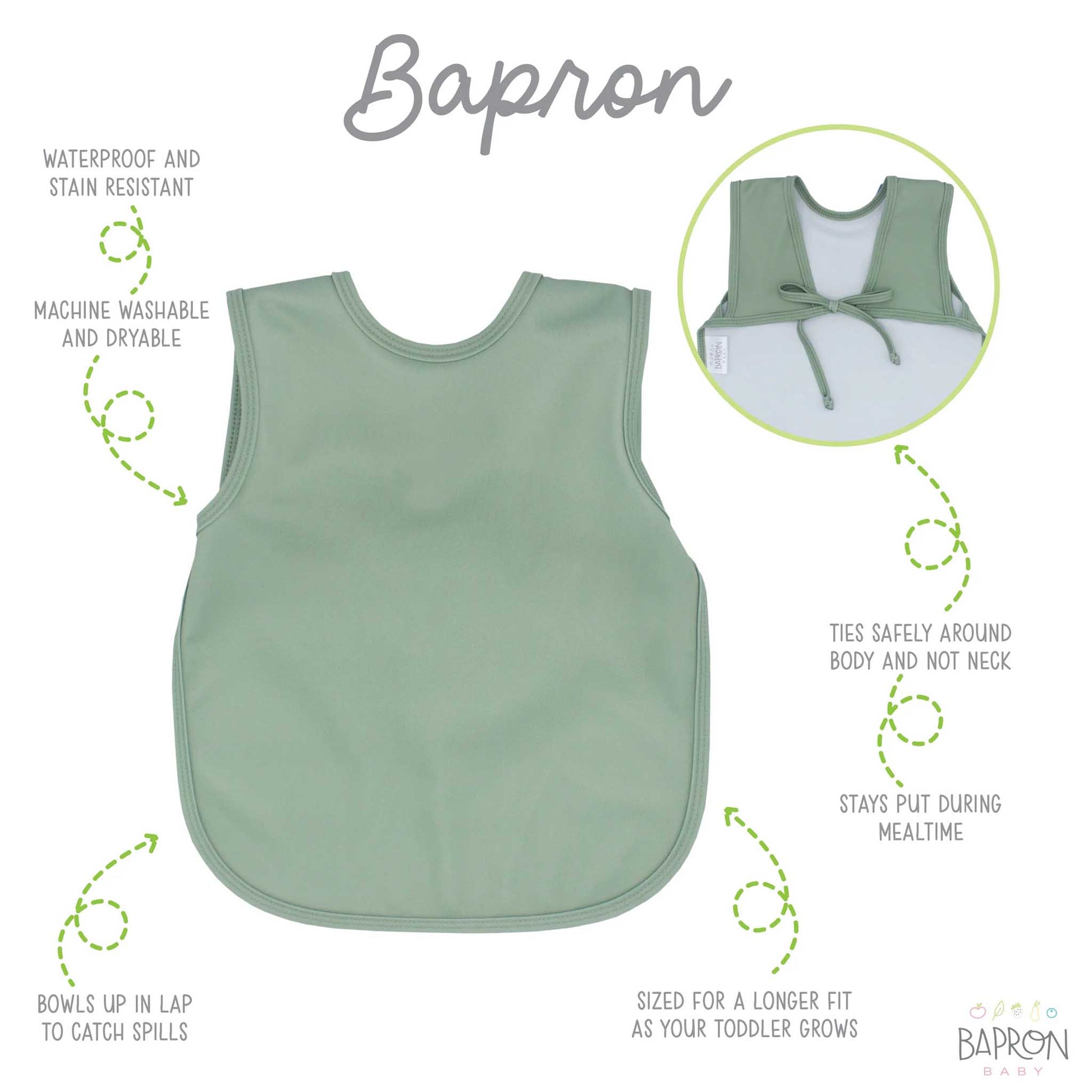 BapronBaby Toddler Bib (6m-3T): Minimalist Solid Colours | Canada Bibs Hip Mommies