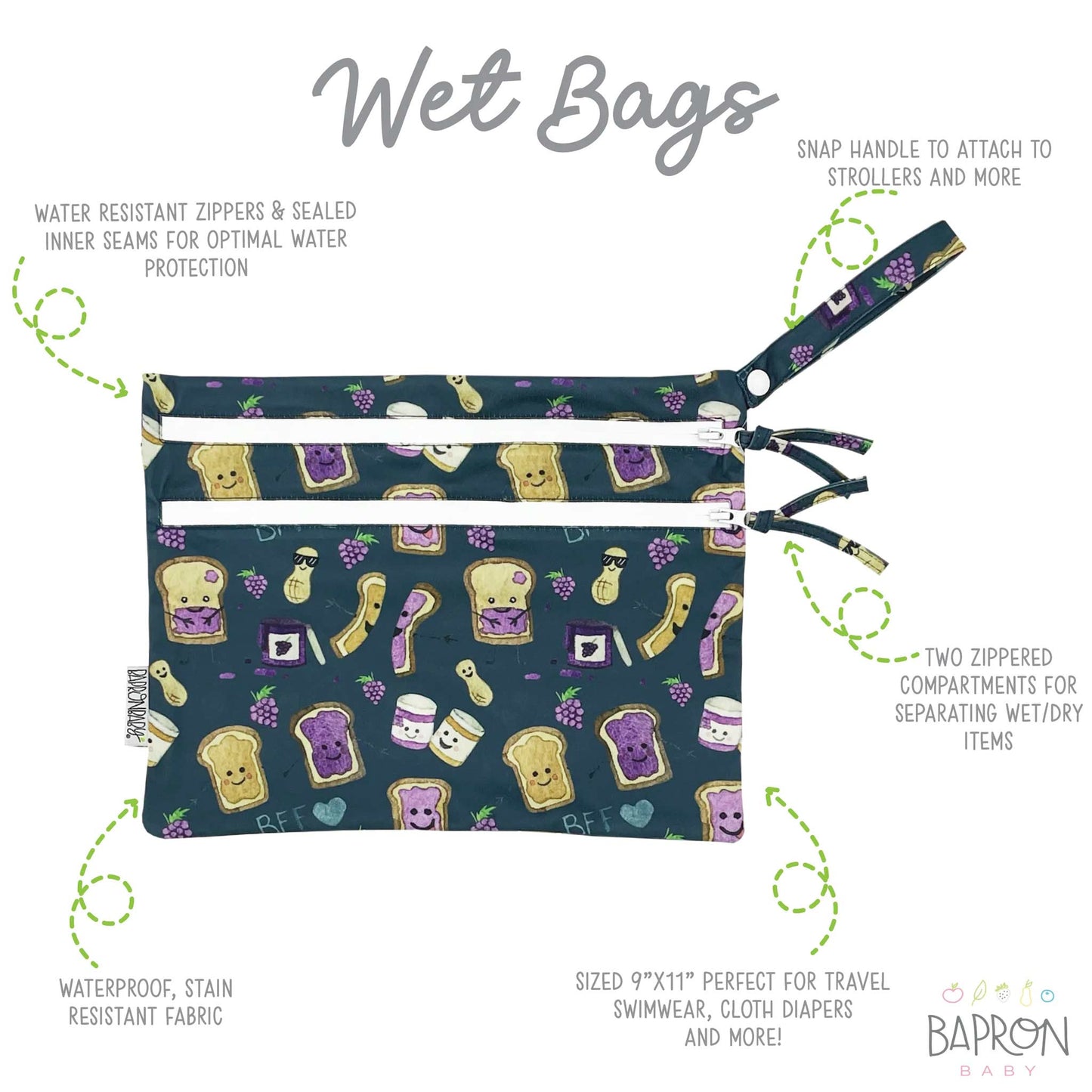 BapronBaby Wet Bag Leakproof for Baby Essentials On-The-Go | Canada Wet Bag Hip Mommies