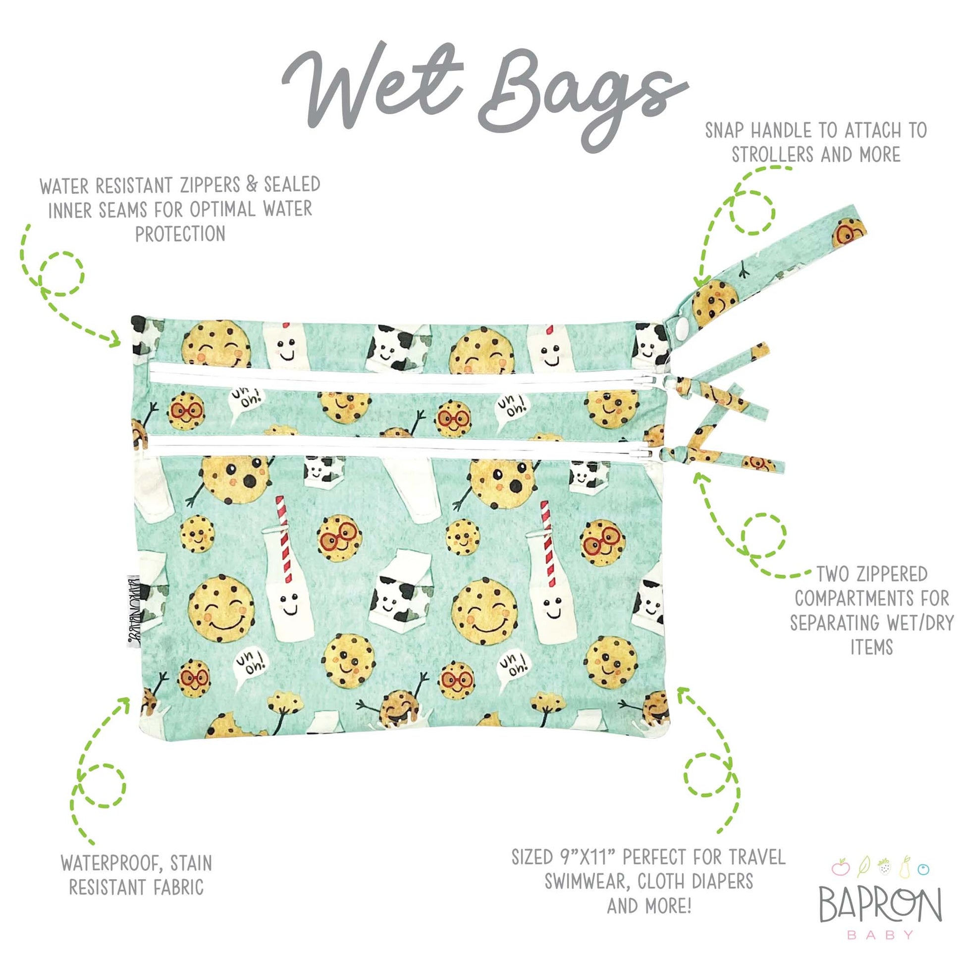 BapronBaby Wet Bag Leakproof for Baby Essentials On-The-Go | Canada Wet Bag Hip Mommies