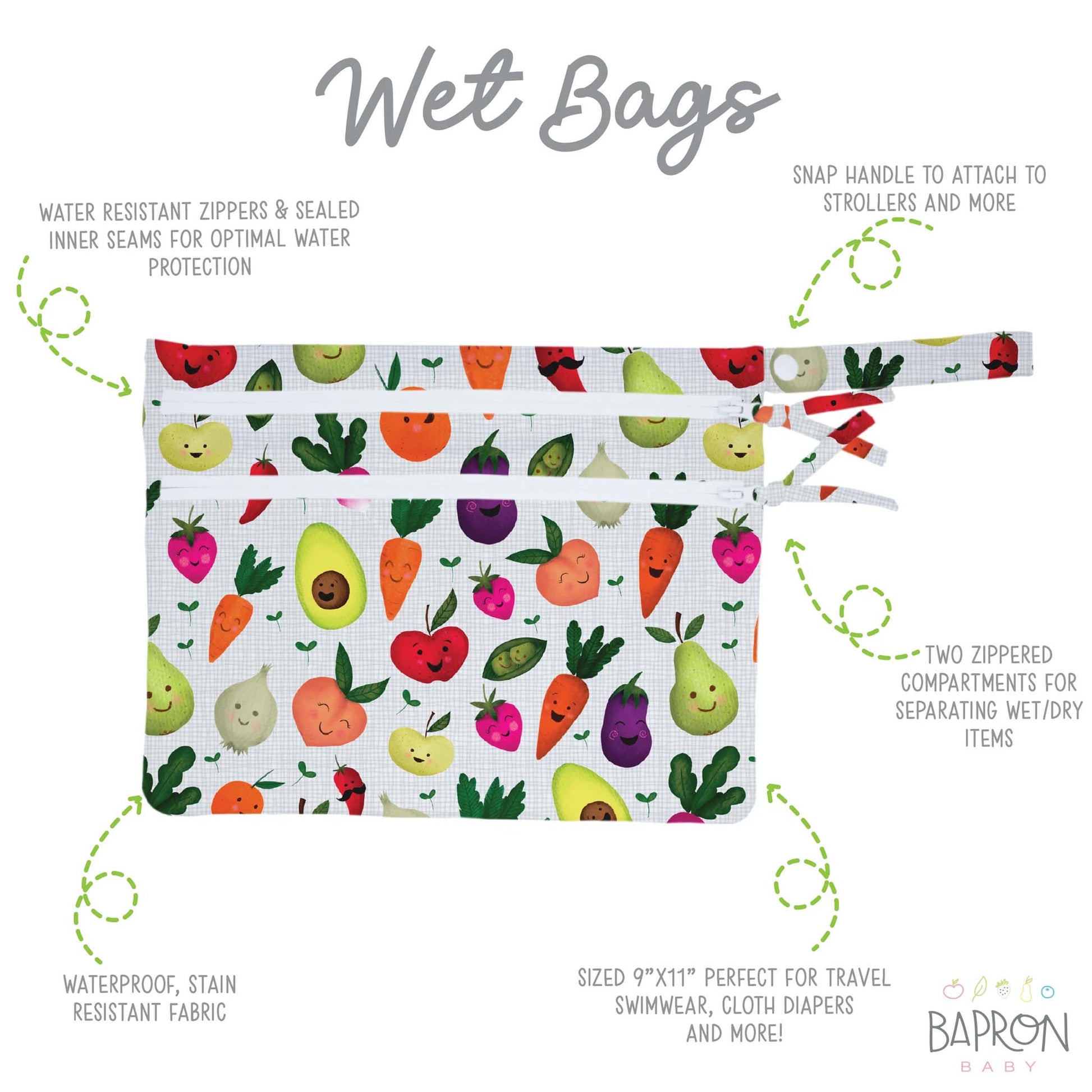 BapronBaby Wet Bag Leakproof for Baby Essentials On-The-Go | Canada Wet Bag Hip Mommies