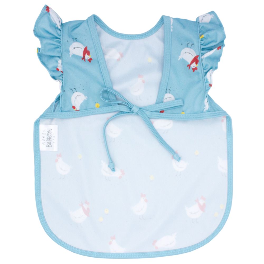 BapronBaby Toddler Bib (6m+) Flutter Sleeve. Little Chickies Hip Mommies