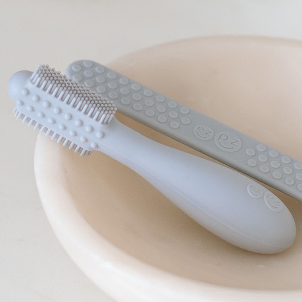 ezpz Baby-Led™ Toothbrush in Pewter Hip Mommies