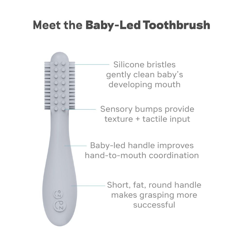 ezpz Baby-Led™ Toothbrush in Pewter Hip Mommies