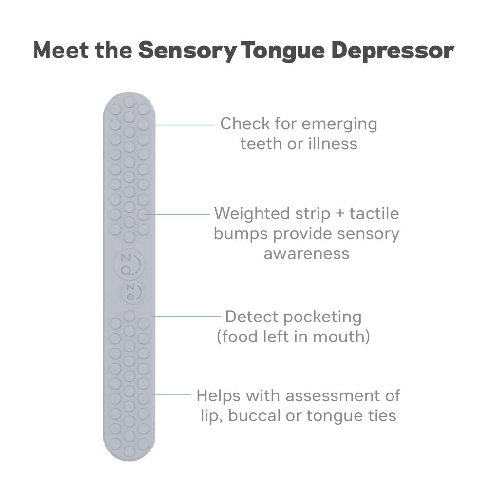 ezpz Baby-Led™ Toothbrush + Sensory Tongue Depressor Dual Pack in Blush Hip Mommies