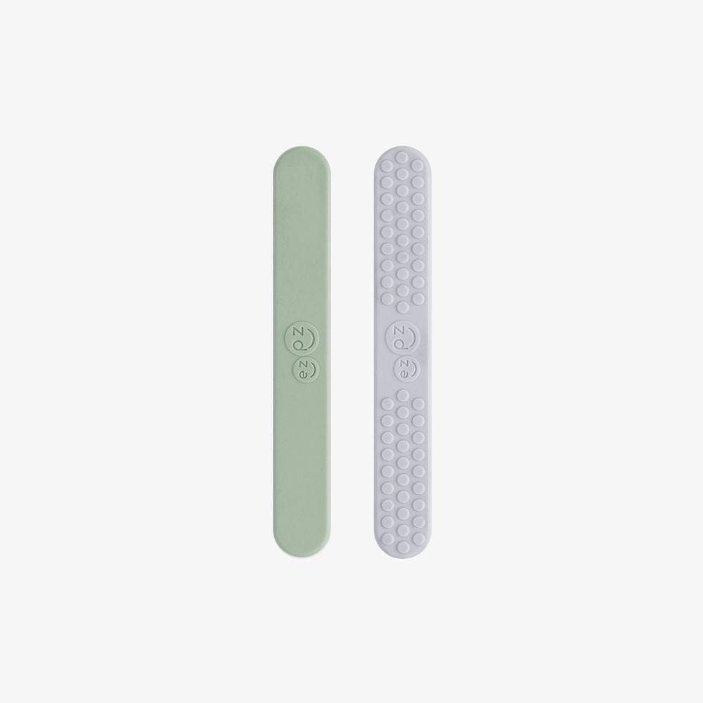 ezpz Sensory Tongue Depressor (2-Pack) in Sage+Pewter Hip Mommies