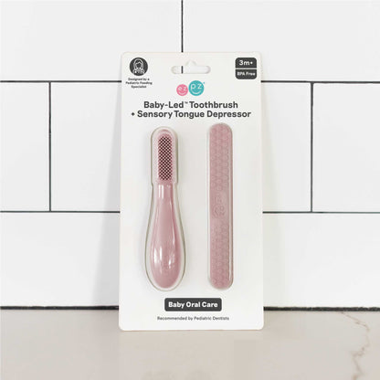 Baby-Led Toothbrush + Sensory Tongue Depressor Pack from ezpz | Canada Oral Care Hip Mommies
