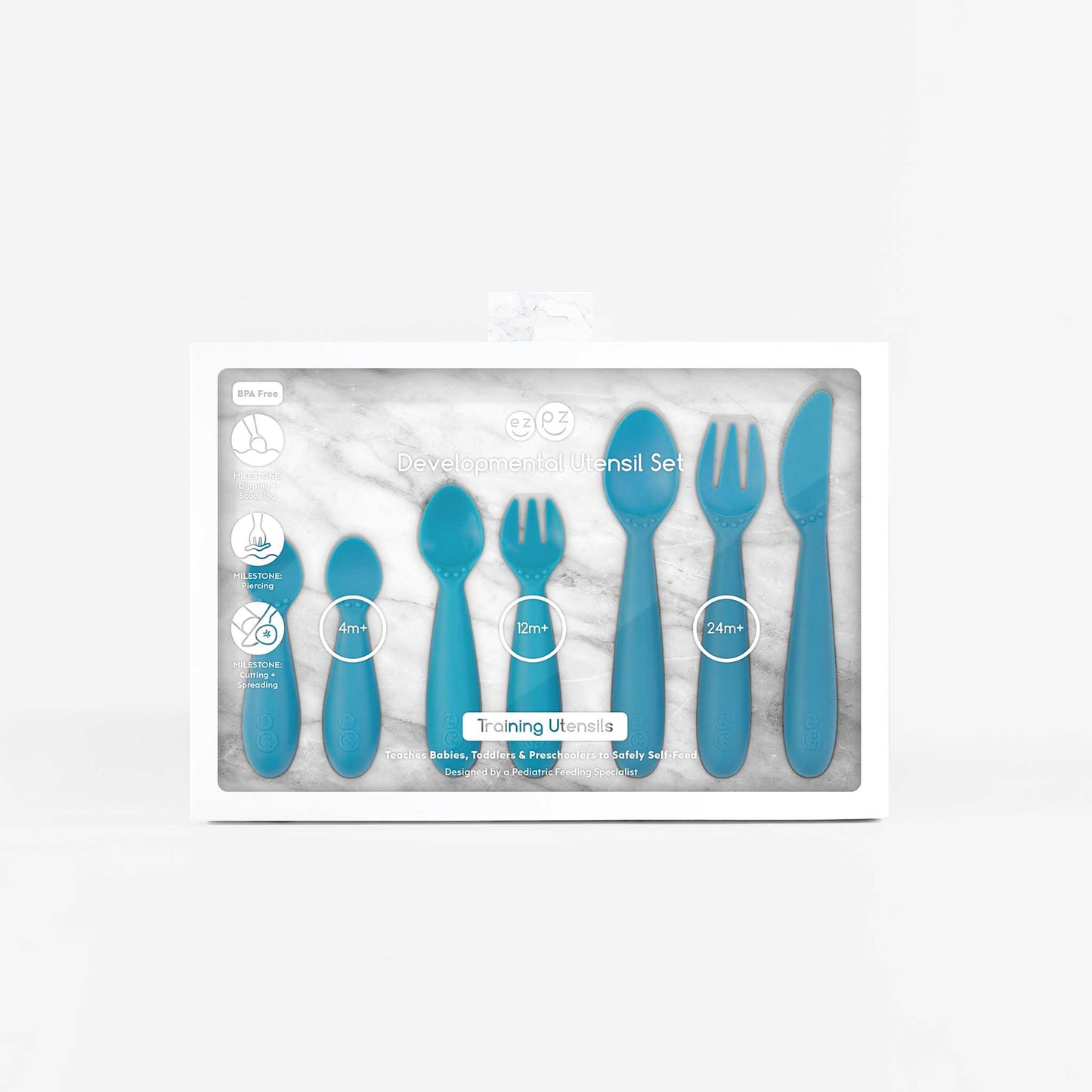 ezpz Developmental Utensil Set | Baby Spoons, Forks & Knife | Canada Baby Shower Gift Hip Mommies