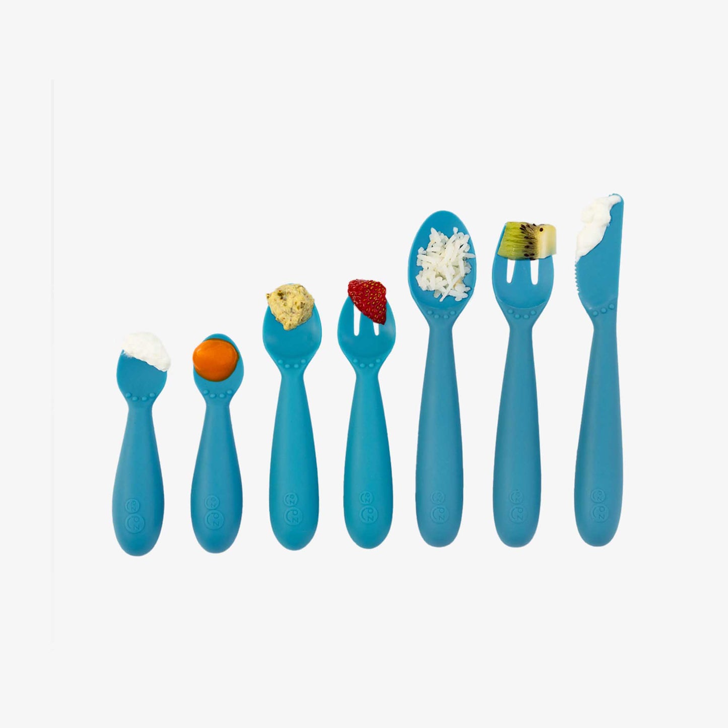 ezpz Developmental Utensil Set | Baby Spoons, Forks & Knife | Canada Baby Shower Gift Hip Mommies