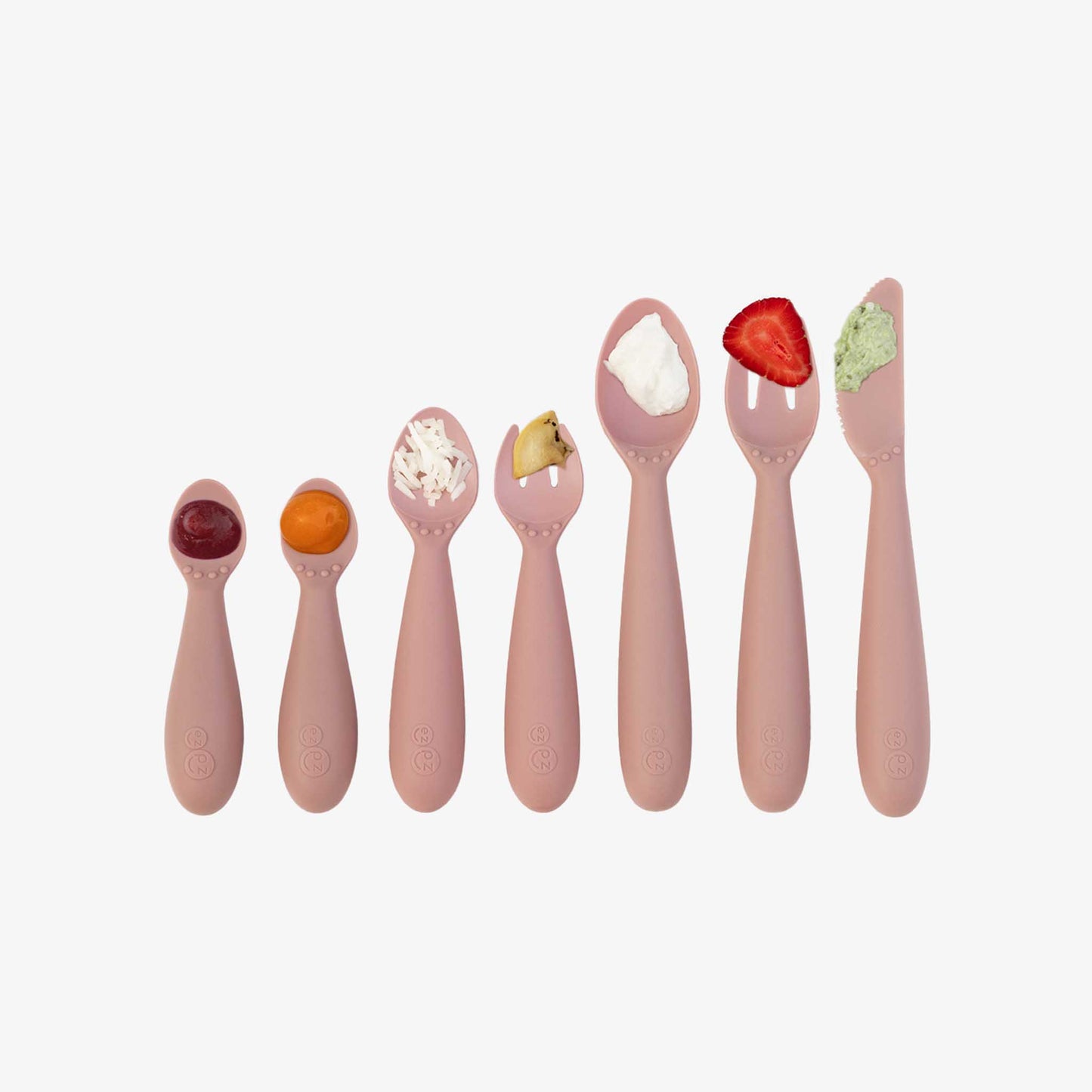 ezpz Developmental Utensil Set | Baby Spoons, Forks & Knife | Canada Baby Shower Gift Hip Mommies