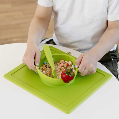 ezpz Happy Bowl | Suction Bowl & Placemat for Toddlers | Canada Bowl Hip Mommies