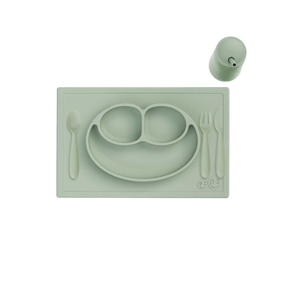 ezpz Happy Feeding Set | Silicone Plate, Cup, Straw & Utensils Canada Feeding Hip Mommies