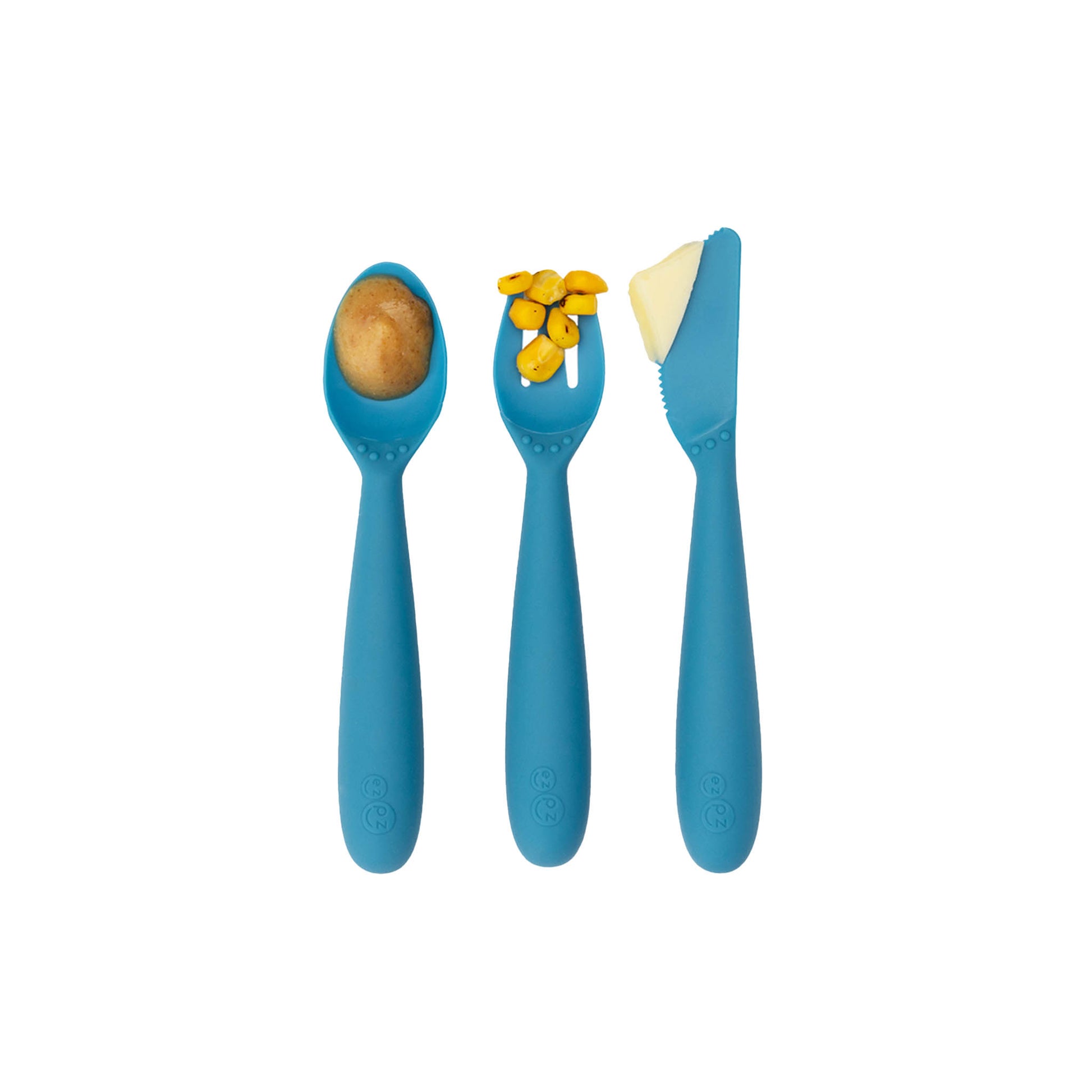 ezpz Happy Utensils | Spoon, Fork & Knife for Self-Feeding | Canada Utensils Hip Mommies