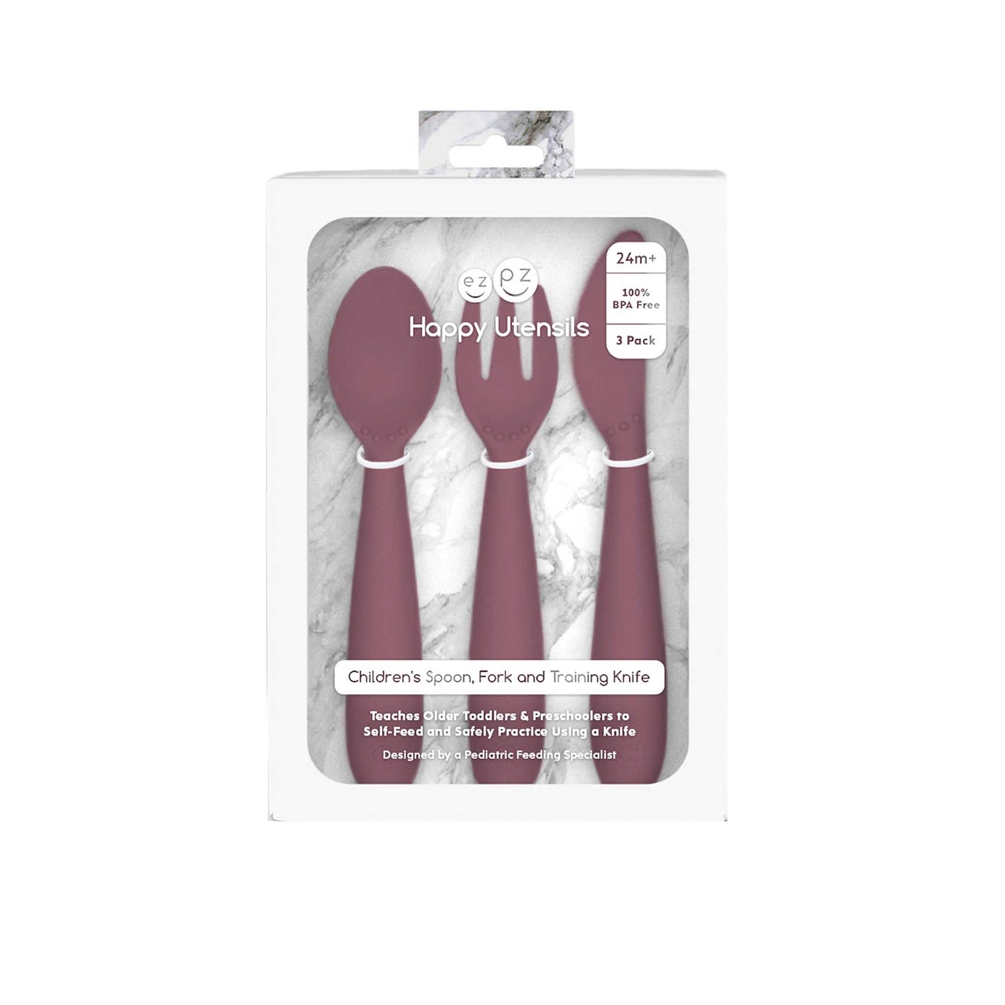 ezpz Happy Utensils (Spoon, Fork &  Knife)