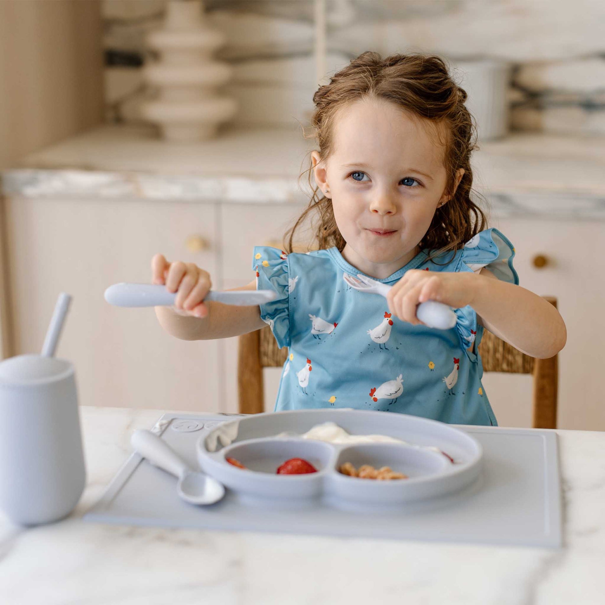 ezpz Developmental Utensil Set | Baby Spoons, Forks & Knife | Canada Baby Shower Gift Hip Mommies