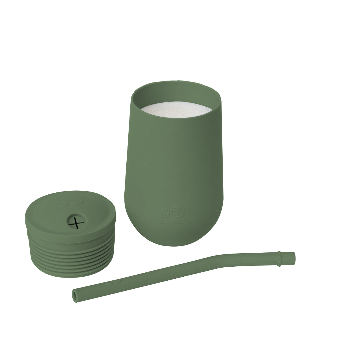 ezpz Happy Cup + Straw System in Olive