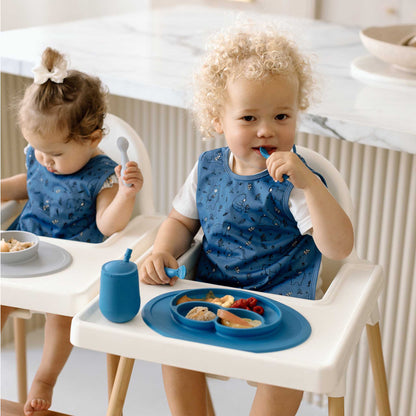 ezpz Mini Feeding Set | Silicone Plate, Toddler Fork & Spoon | Canada Feeding Hip Mommies