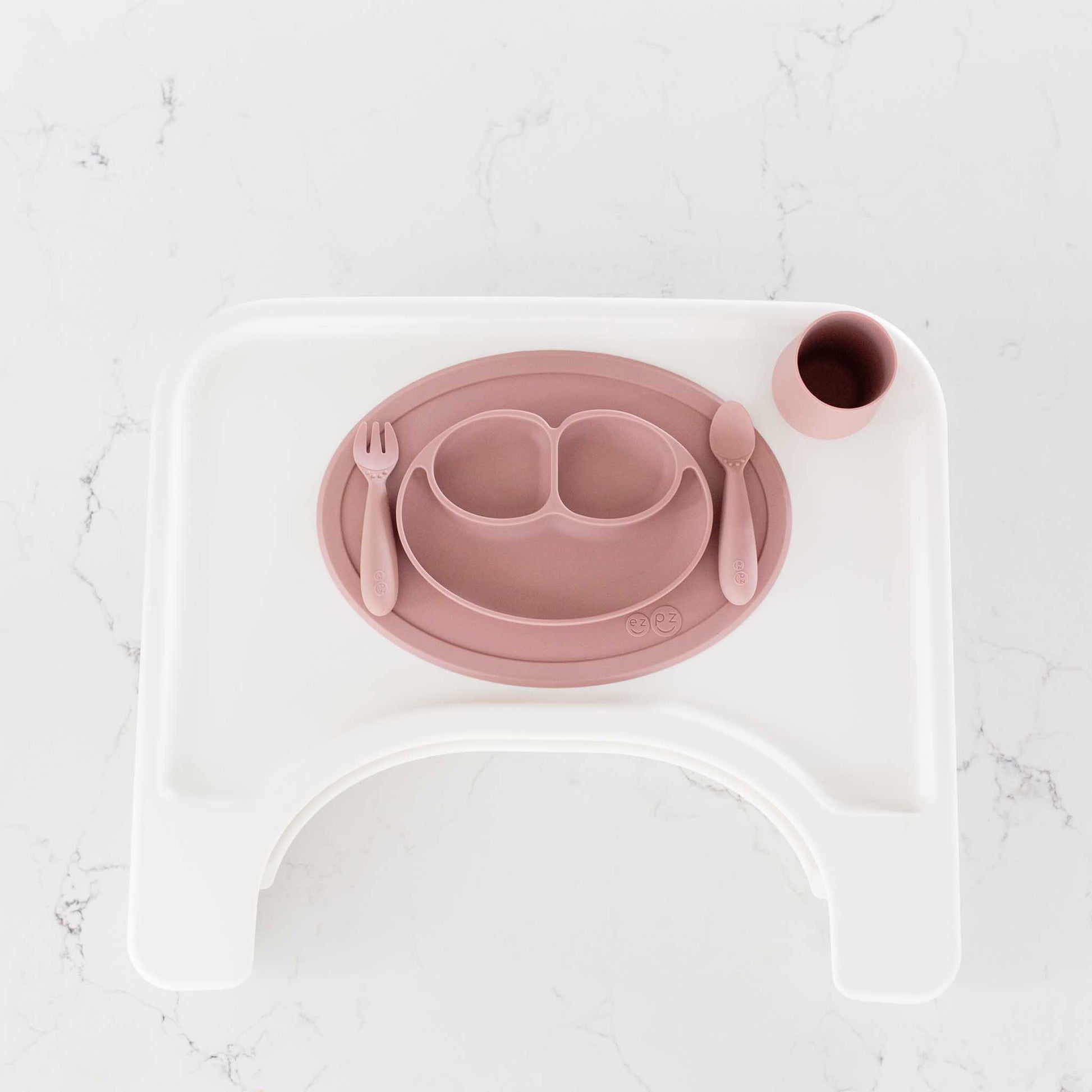 ezpz Mini Feeding Set | Silicone Plate, Toddler Fork & Spoon | Canada Feeding Hip Mommies