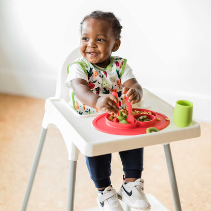 ezpz Mini Feeding Set | Silicone Plate, Toddler Fork & Spoon | Canada Feeding Hip Mommies