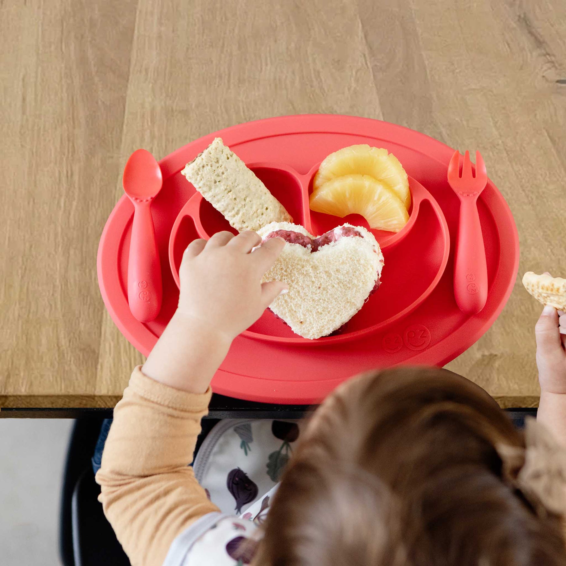 ezpz Mini Feeding Set | Silicone Plate, Toddler Fork & Spoon | Canada Feeding Hip Mommies