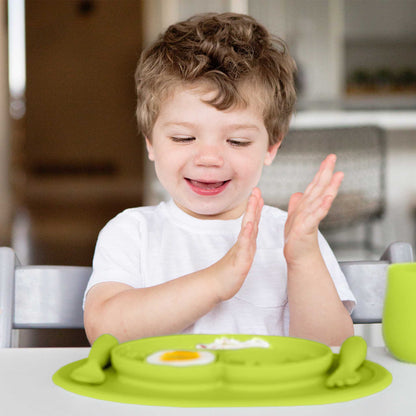 ezpz Mini Feeding Set | Silicone Plate, Toddler Fork & Spoon | Canada Feeding Hip Mommies