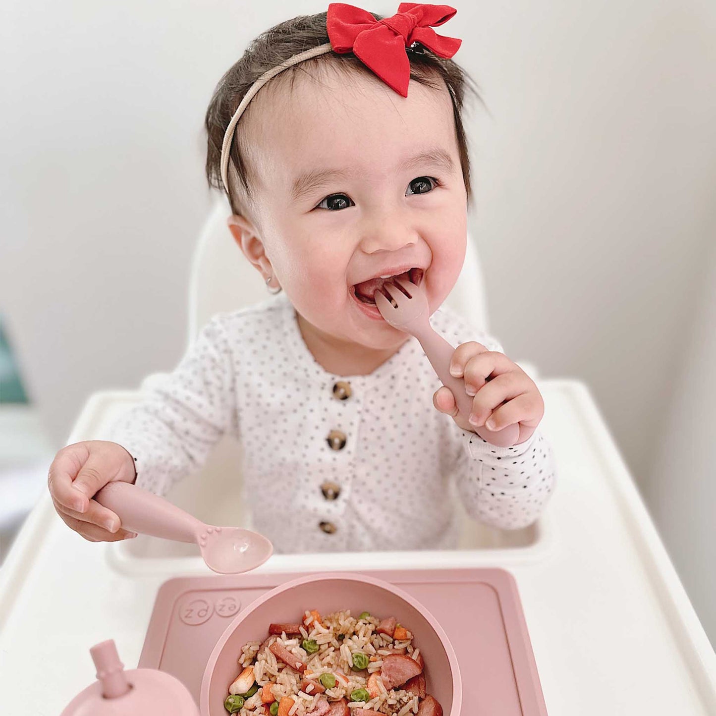 ezpz Mini Utensils | Toddler Spoon & Fork for Self-Feeding | Canada Utensils Hip Mommies
