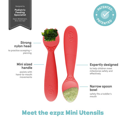 ezpz Mini Utensils | Toddler Spoon & Fork for Self-Feeding | Canada Utensils Hip Mommies