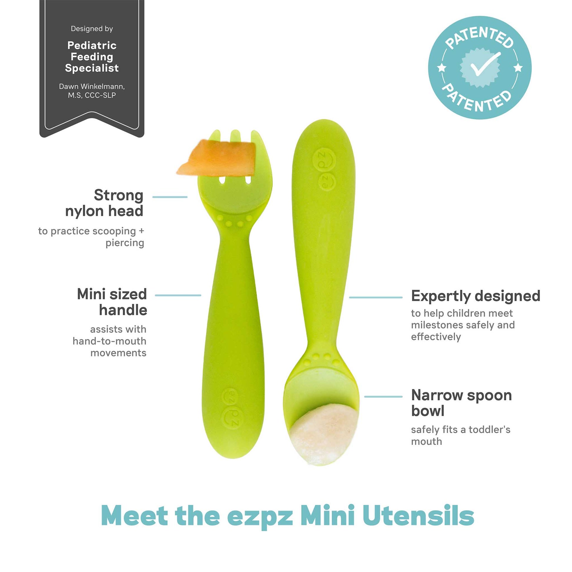 ezpz Mini Utensils | Toddler Spoon & Fork for Self-Feeding | Canada Utensils Hip Mommies