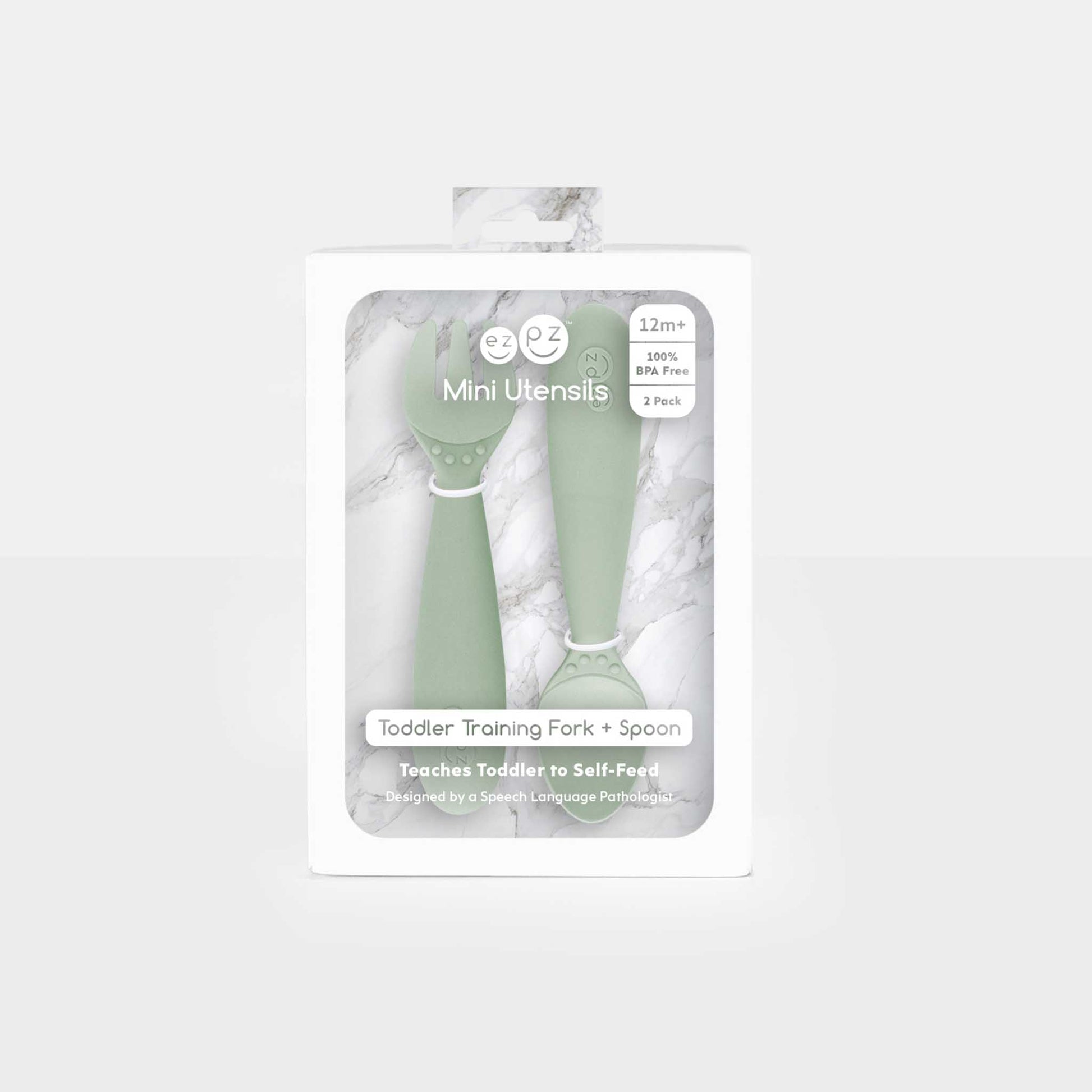 ezpz Mini Utensils | Toddler Spoon & Fork for Self-Feeding | Canada Utensils Hip Mommies