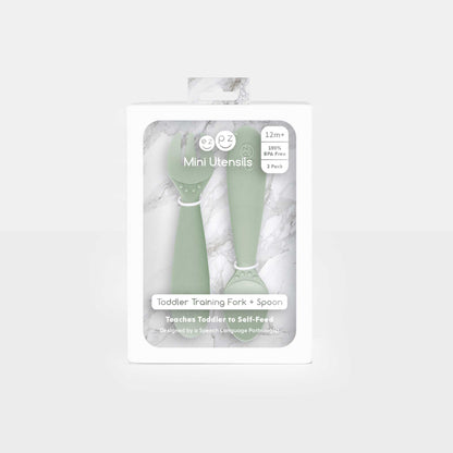 ezpz Mini Utensils | Toddler Spoon & Fork for Self-Feeding | Canada Utensils Hip Mommies