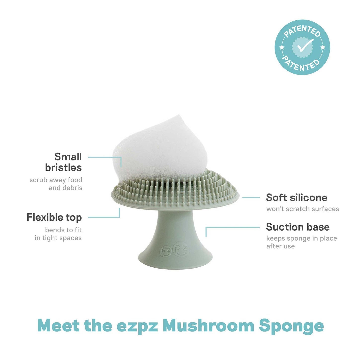 ezpz Mushroom Sponge | Durable, Hypo-Allergenic Silicone | Canada Home Accessory Hip Mommies