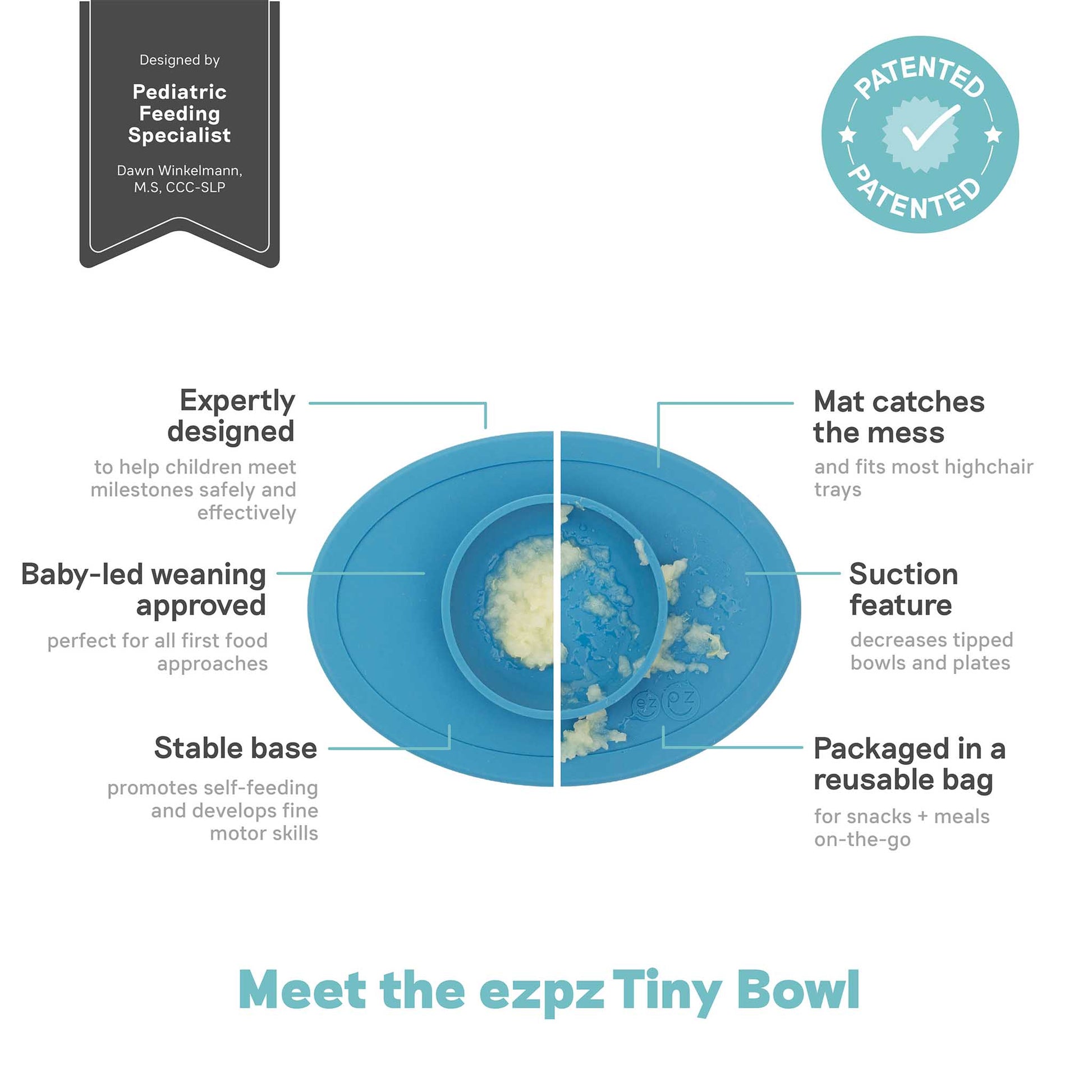 ezpz Tiny Bowl | for first foods and baby-led weaning | Canada Bowl Hip Mommies