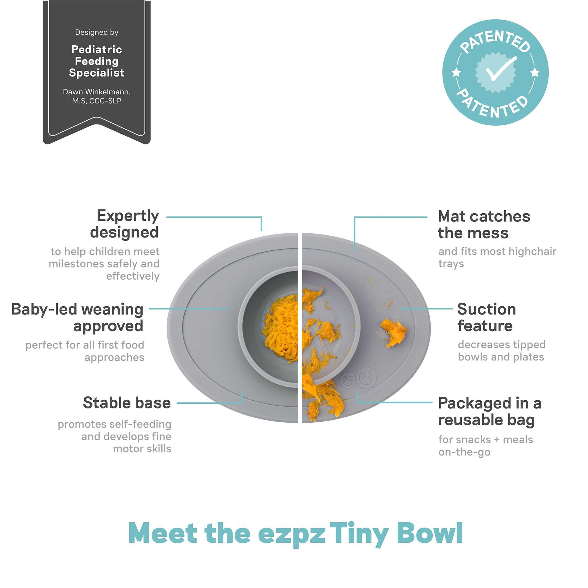 ezpz Tiny Bowl | for first foods and baby-led weaning | Canada Bowl Hip Mommies