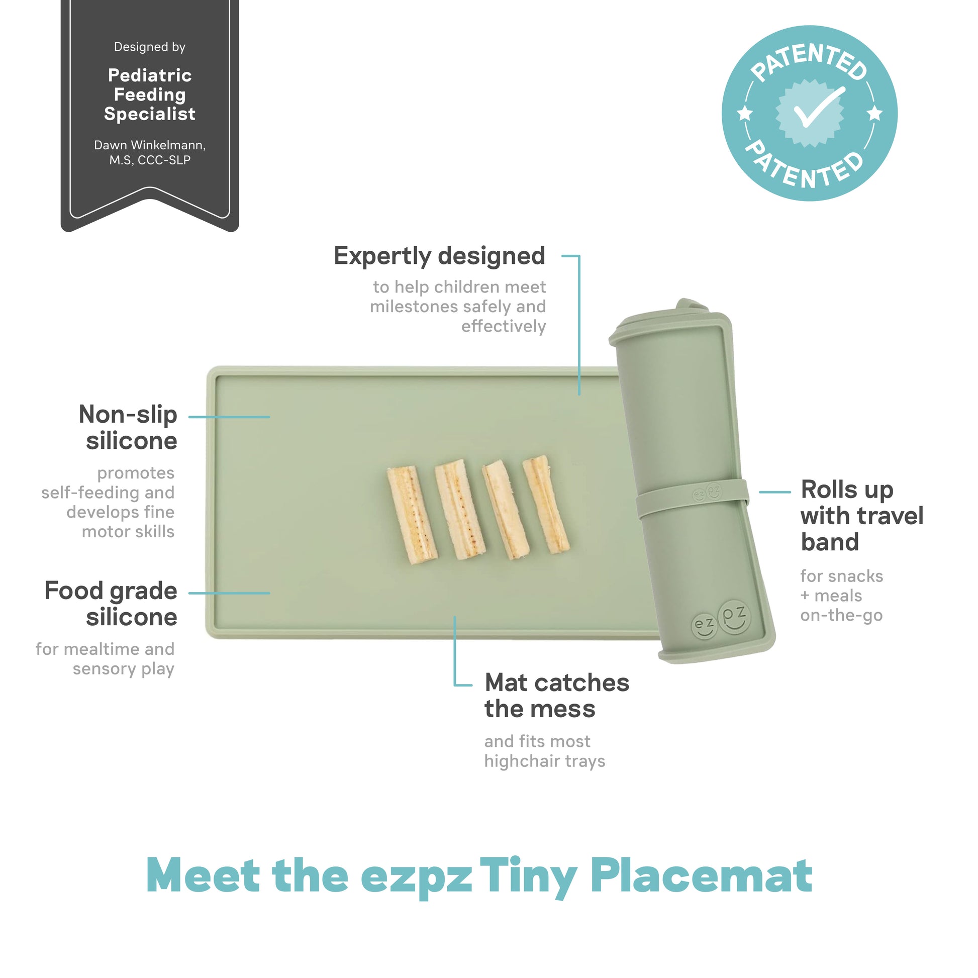 ezpz Tiny Placemat | Non-slip, Non-Toxic, Silicone | Canada Feeding Hip Mommies