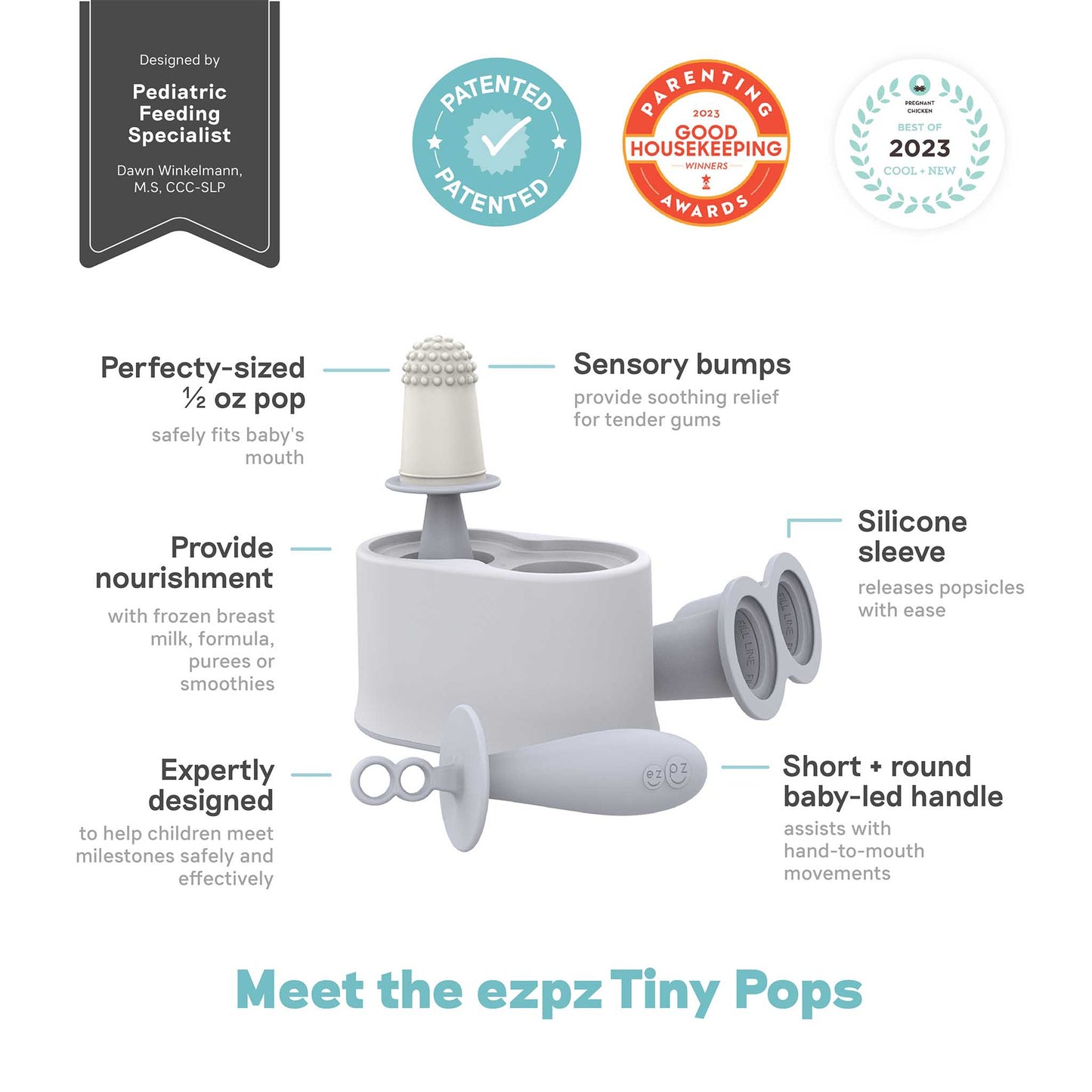 ezpz Tiny Pops | Baby-led, baby-Sized Popsicle Mold | Canada Pre-Feeding Tools Hip Mommies