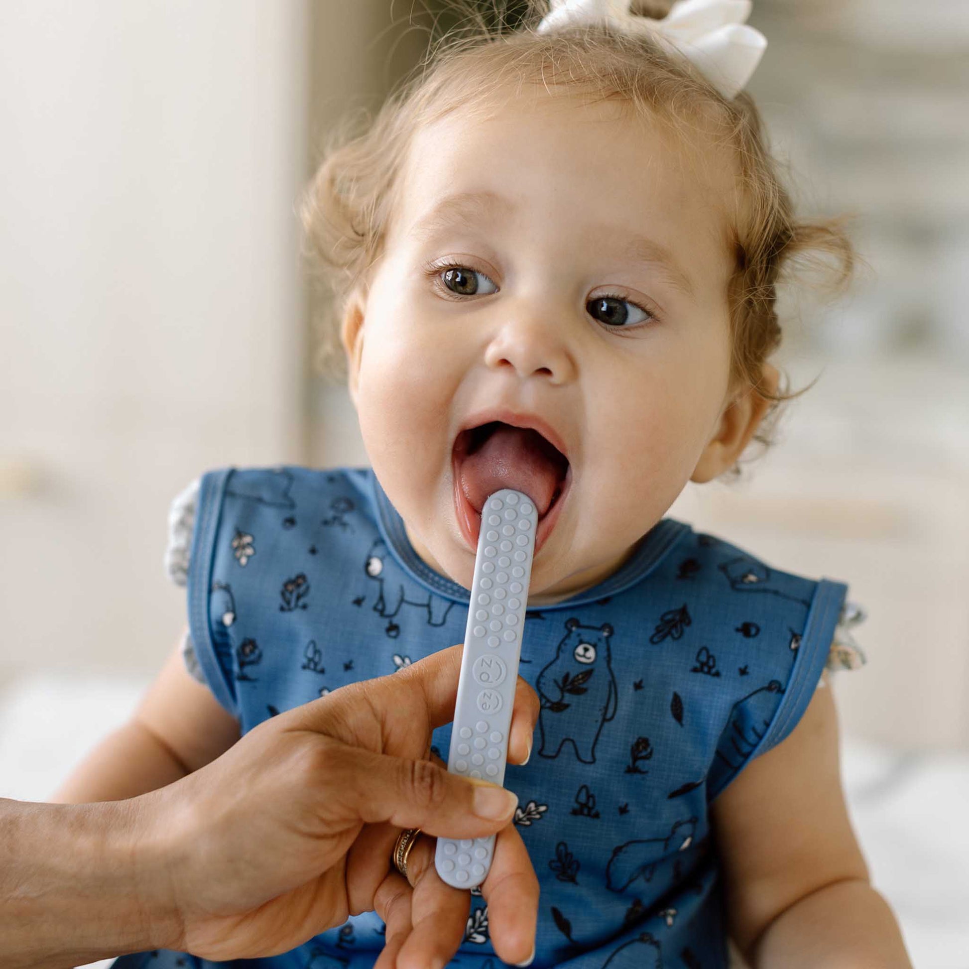 Baby-Led Toothbrush + Sensory Tongue Depressor Pack from ezpz | Canada Oral Care Hip Mommies