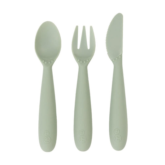 ezpz Happy Utensils in Sage Hip Mommies