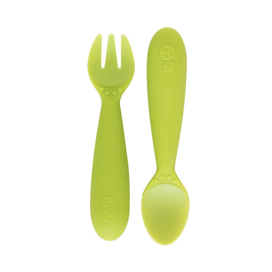 ezpz Mini Utensils (Fork + Spoon) in Lime Hip Mommies