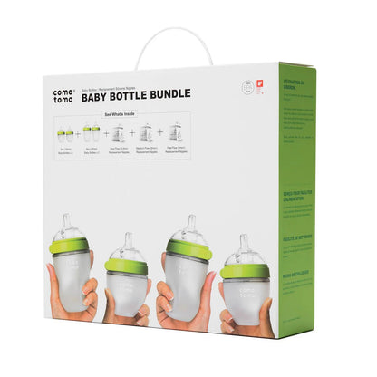 Comotomo Baby Bottle Bundle Kit, Green Hip Mommies