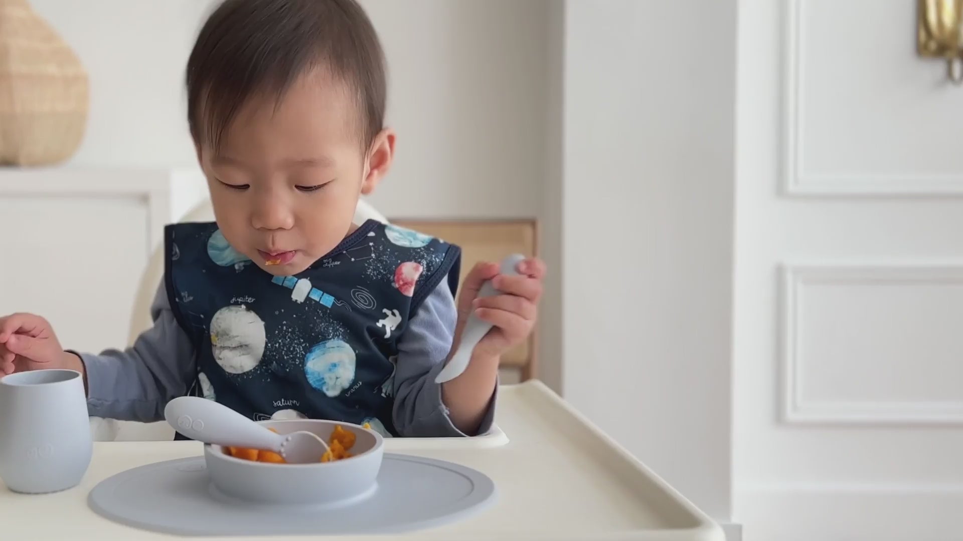 Load video: How the ezpz Tiny Spoons Help Your Baby Learn to Self Feed