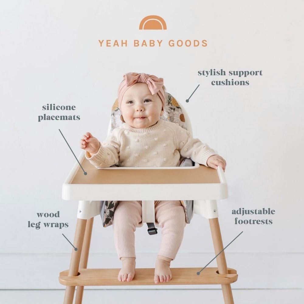 CLEARANCE Canada | Yeah Baby Goods High Chair Placemat - Vintage Blue Highchair Accessory Hip Mommies