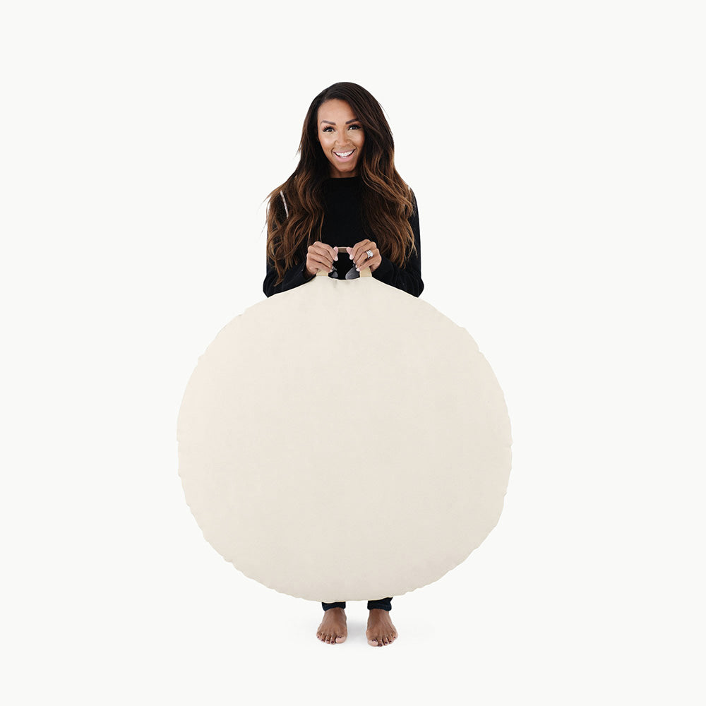 CLEARANCE | Gathre Floor Cushion LARGE CIRCLE 36" in Blanc | Canada Home Accessory Hip Mommies